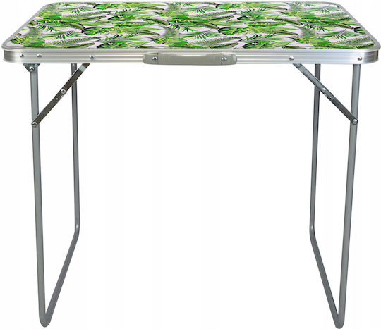 Ambiance Masă Din Aluminiu Pentru Camping Pliabilă În Valiză 80x60x70cm Albă