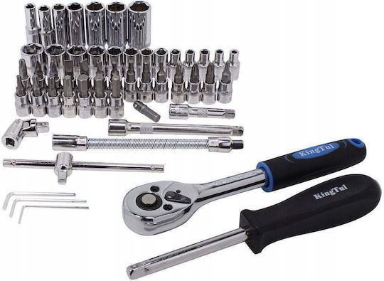 ISMA Fieldmann Ratschen- und Steckschlüssel-Set 1/4" 53 Stück