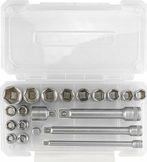 Rockforce Ratschen- und Steckschlüssel-Set 3\8" & 1\2" 20 Stück