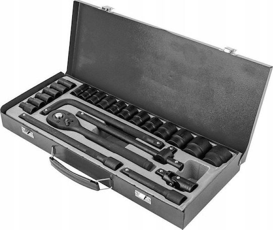 Forcekraft Ratchet with Sockets 1\2" 24 Pieces
