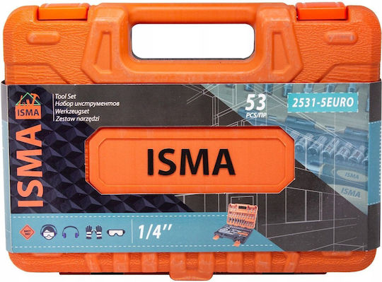 ISMA Fieldmann Ratschen- und Steckschlüssel-Set 1/4" 53 Stück