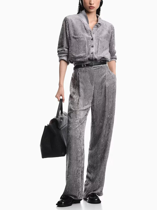 Damen Stoffhose Stein Grau