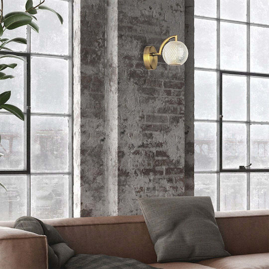 Light Prestige Модерно Стенно Осветително Тяло с Вграден LED и Студена Бяла Светлина Златисто 18см.