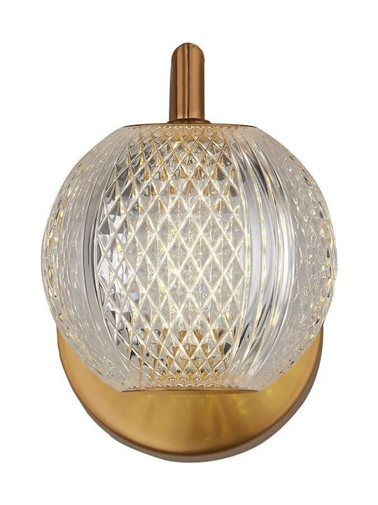 Light Prestige Модерно Стенно Осветително Тяло с Вграден LED и Студена Бяла Светлина Златисто 18см.