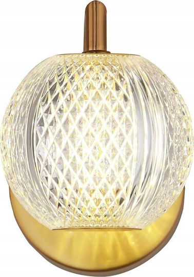 Light Prestige Модерно Стенно Осветително Тяло с Вграден LED и Студена Бяла Светлина Златисто 18см.