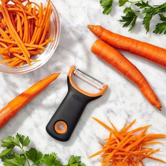 OXO Fruit & Vegetable Peeler/Cleaner with Julienne Blade of Stainless Steel