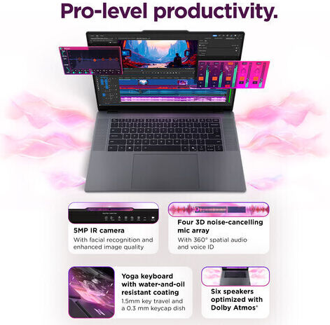 Lenovo Pro 9 16IPH11 16" OLED Тъчскрийн 120Hz (Ultra 9-386H/64GB/1.0TB SSD/GeForce RTX 5070/W11 Home) (US Клавиатура)