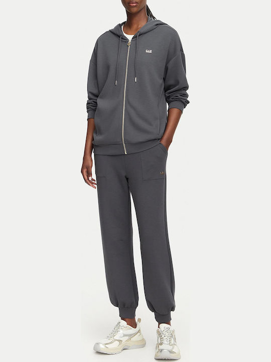 Women's Sweatshirt Cardigan Asphalt