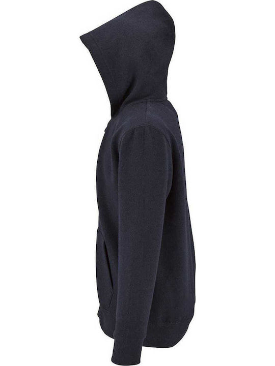 Women's Sweatshirt Cardigan Hooded Navy Blue