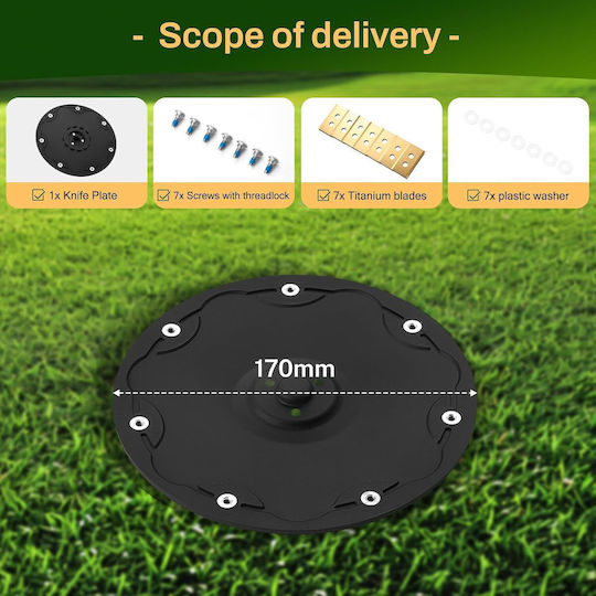 Disc De Tăiere Pentru Motocoasă Compatibil Mammotion Luba Mini Awd 7 Lame Din Titan Din Nailon Pa6 Întărit Cu Fibră De Sticlă Inserții Din Oțel Inoxidabil Include 7 Șuruburi Și Șaibe Robot De Tuns Iarbă Luba Mini Awd 800 1500