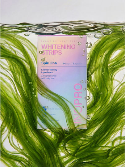 Inopro Spirulina Streifen Zahnaufheller Mit Pflanzenextrakten - 7 Behandlungen 14 Stück