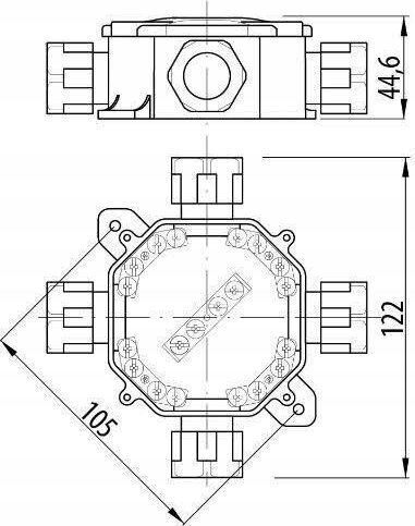 PAWBOL Електрическа кутия за външен монтаж водоустойчива IP67 в кафяв цвят