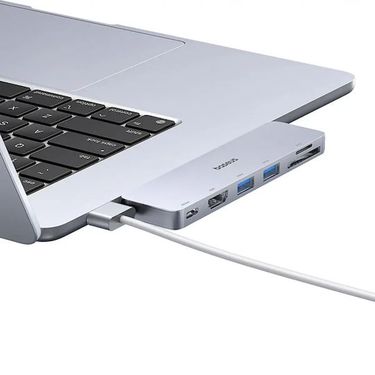 Baseus UltraJoy Series 6in1 Докинг станция с Двоен USB-C HDMI 4K Сив