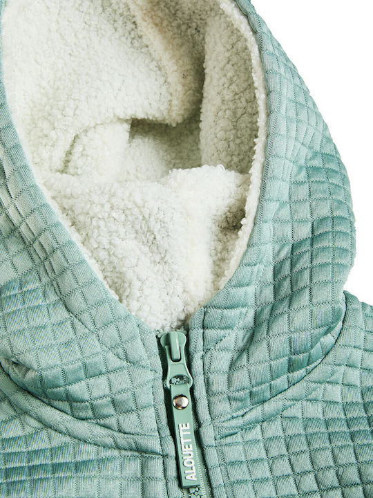 Kinder-Sweatshirt Strickjacke mit Kapuze und Taschen Grüne
