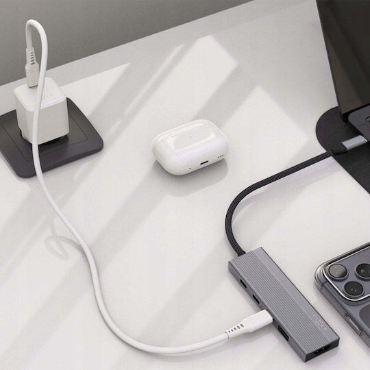 Fixed USB-C Докинг станция с HDMI 4K PD Сив (FIXHU-CR-GR)