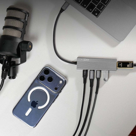 Fixed USB-C Докинг станция с HDMI 4K PD Сив (FIXHU-CR-GR)