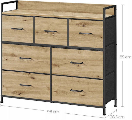 Συρταριέρα Κρεβατοκάμαρας Ξύλινη Artisan 88x40x85εκ.