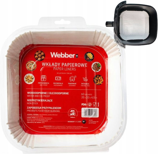 Webber Αντικολλητικά Χαρτιά για Air Fryer 20x20εκ. 60τμχ