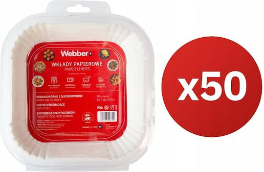 Webber Αντικολλητικά Χαρτιά για Air Fryer 16x16εκ. 50τμχ
