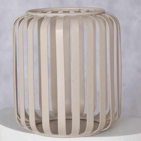 Boltze Viki Metallische Laterne Tischplatte Beige 12x12cm