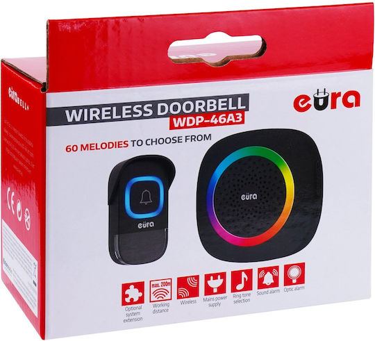 Eura Wireless Door Bell Black