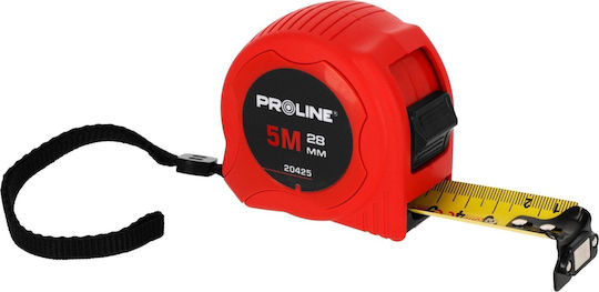 Proline Metallische Maßband 5m/28mm mit Magnet Nylonbeschichtung Ce