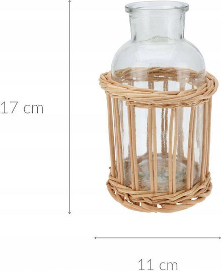 Home&Styling Collection Wicker Home Brown Vase Φ11xH11cm