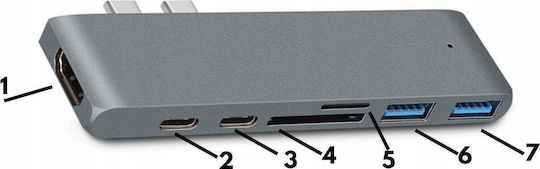 Docking Station with Dual USB-C HDMI 4K (JH-712)