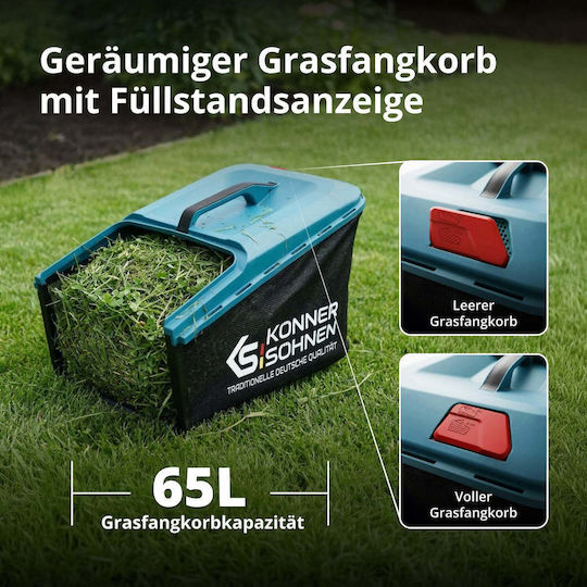 Könner & Söhnen Selbstfahrender Benzin-Rasenmäher 6hp/224cc