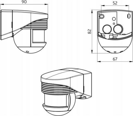 Wired Motion Sensor 140° Range 12m