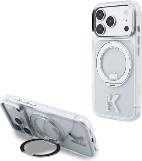 Karl Lagerfeld Etui Kameo Metal Magsafe Ring Stand 360 iPhone 18 Pro Max 17 Pro Max Transparent