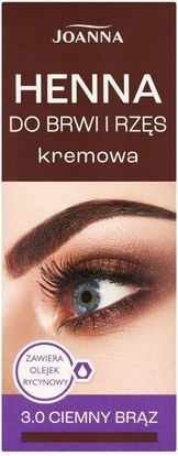 Joanna Henna Eyebrows Eyelashes Cream 3.0 Dark Brown 15ml