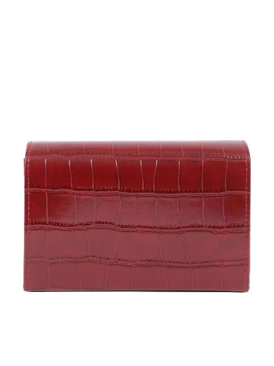 Damen Clutch Krokodilmuster Burgundisch