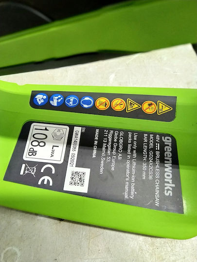 Greenworks Battery Chainsaw Brushless 24V 3.7kg with 36cm Blade