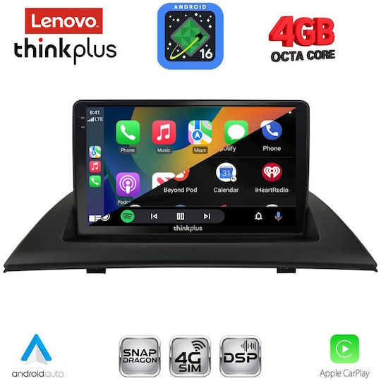 Lenovo Автомобилна Аудио Система за BMW X3 (E83) 2003-2010 (Bluetooth/USB/Вграден Wi-Fi/GPS/Apple CarPlay/Android Auto) с Touch Screen 9"