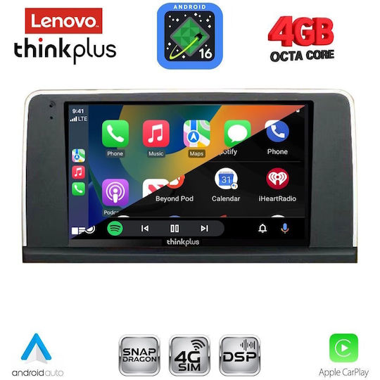 Lenovo Автомобилна Аудио Система за BMW X3 (F25) 2011-2013 (Bluetooth/USB/Вграден Wi-Fi/GPS/Apple CarPlay/Android Auto) с Touch Screen 9"