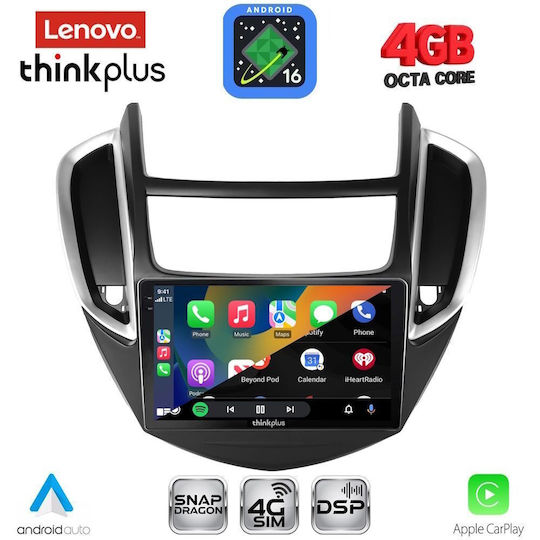 Lenovo Автомобилна Аудио Система за Chevrolet Trax 2014-2022 (Bluetooth/USB/Вграден Wi-Fi/GPS/Apple CarPlay/Android Auto) с Touch Screen 9"