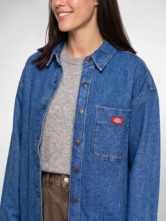 Jachetă de damă din denim Albastră