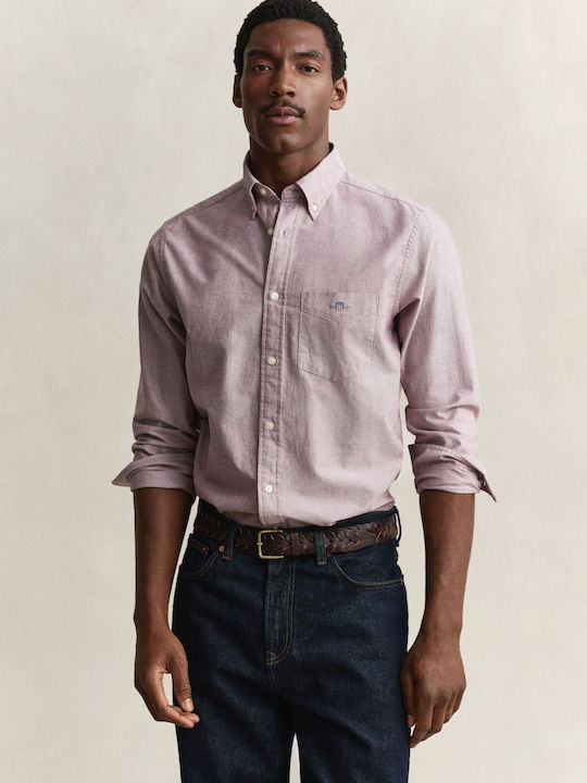 Long Sleeve Shirt in Regular Fit Burgundy