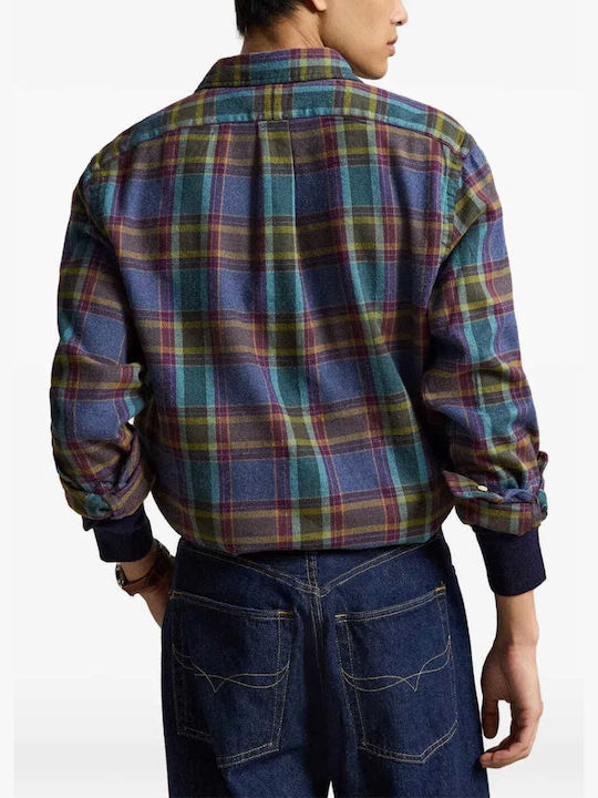 Long Sleeve Shirt Regular Fit Checked Multicolour/Checked