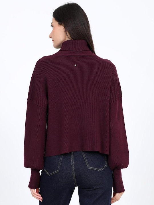 Women's Turtleneck Sweater Purple