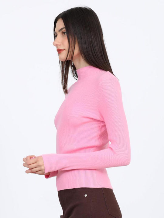 Women's Pink Turtleneck Sweater