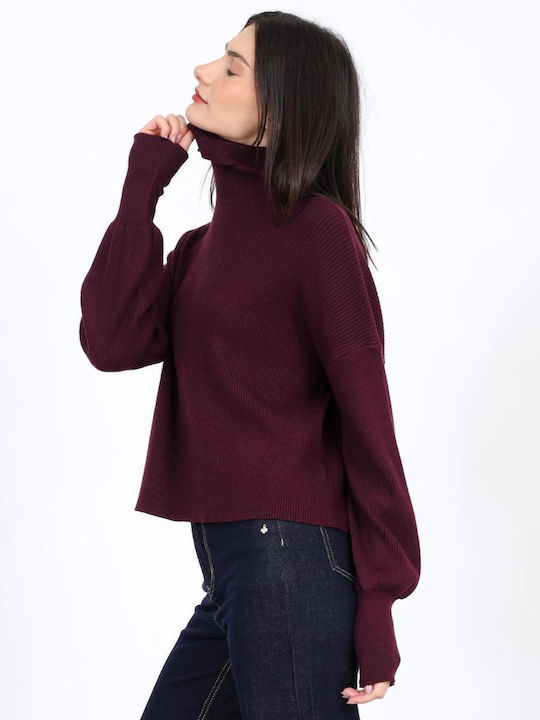 Women's Turtleneck Sweater Purple