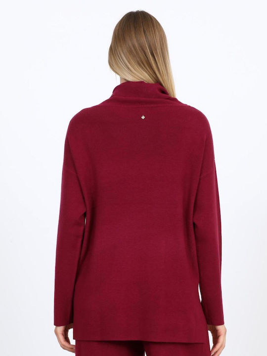 Women's Turtleneck Sweater Burgundy