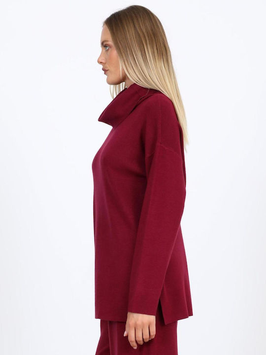 Women's Turtleneck Sweater Burgundy