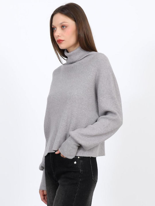 Women's Turtleneck Sweater Grey