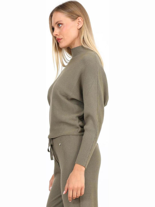 Women's Sweater with 3/4 Sleeve Khaki