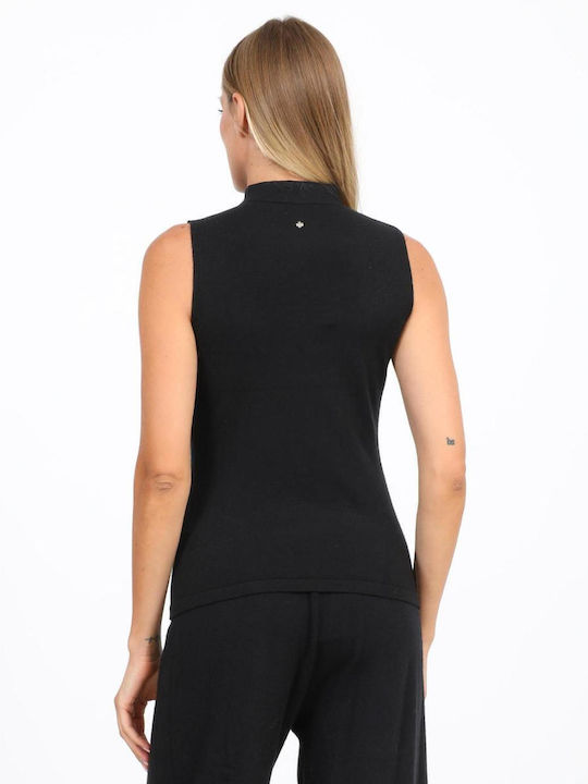 Women's Sleeveless Black Blouse