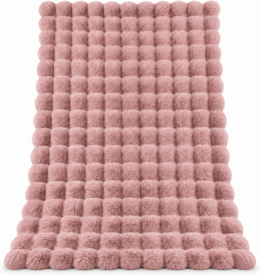 My Home Luxury Bubble Non-slip Runner Furry Pink 60x180cm