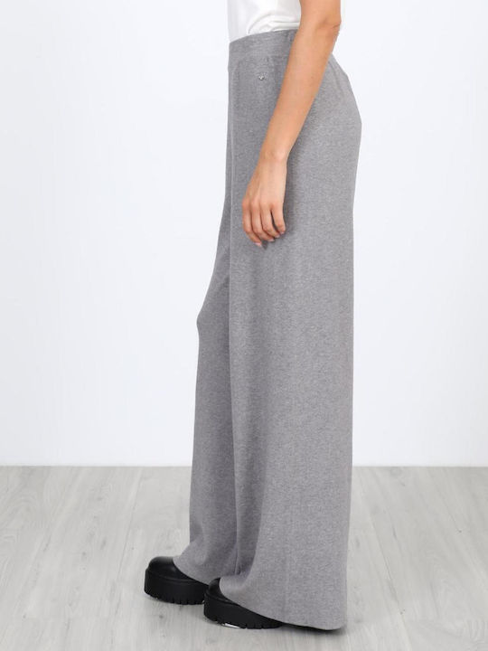 Women's Fabric Trousers with Rubber Band Grey